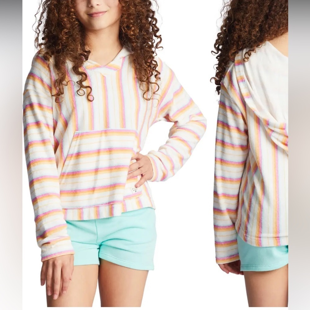 ✅New! Billabong Kids' Terri Baja Stripe Hoodie size XS